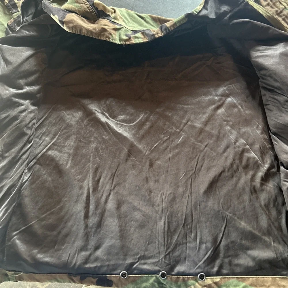VINTAGE US Army Jacket Mens Medium M Woodland Camo Chemical Protective Lined 80s - Picture 9 of 10